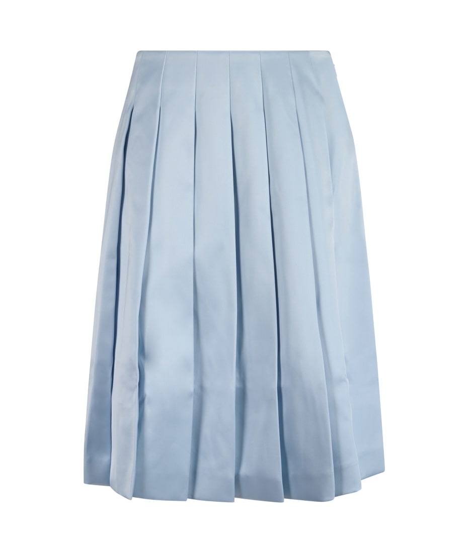 self-portrait Blue Satin Midi Skirt | italist