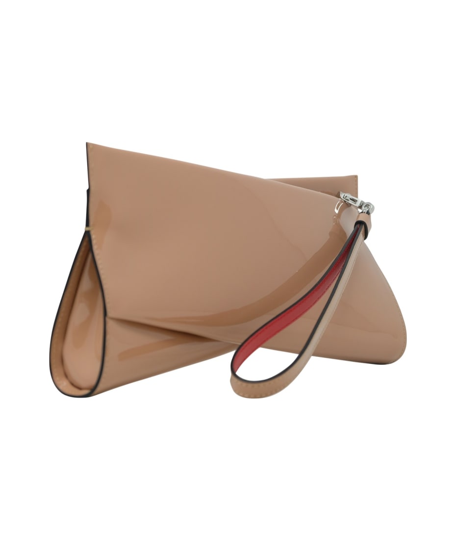 Christian Louboutin Nude Patent Leather Loubitwist Clutch Bag