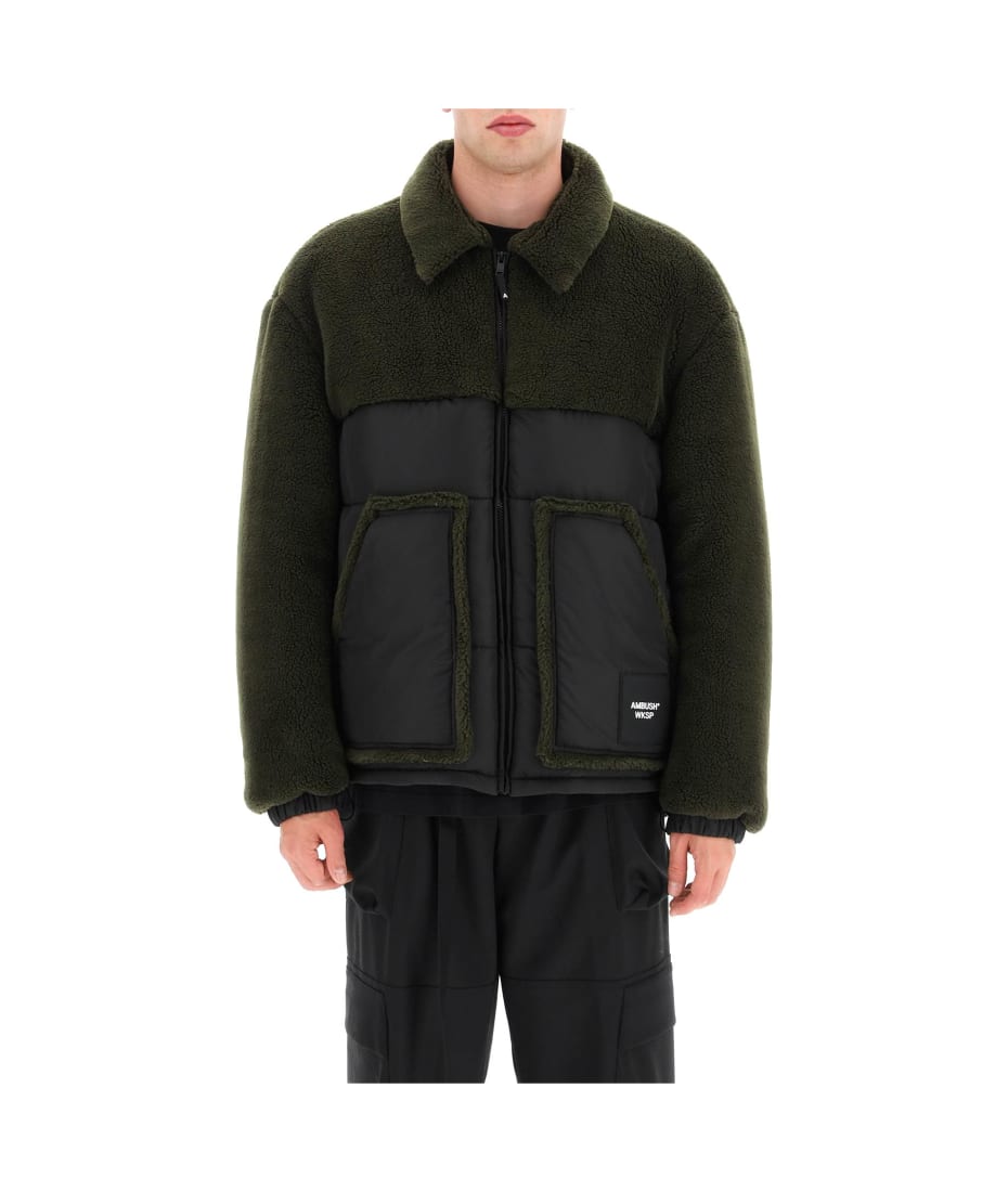 AMBUSH Teddy And Nylon Short Down Jacket | italist