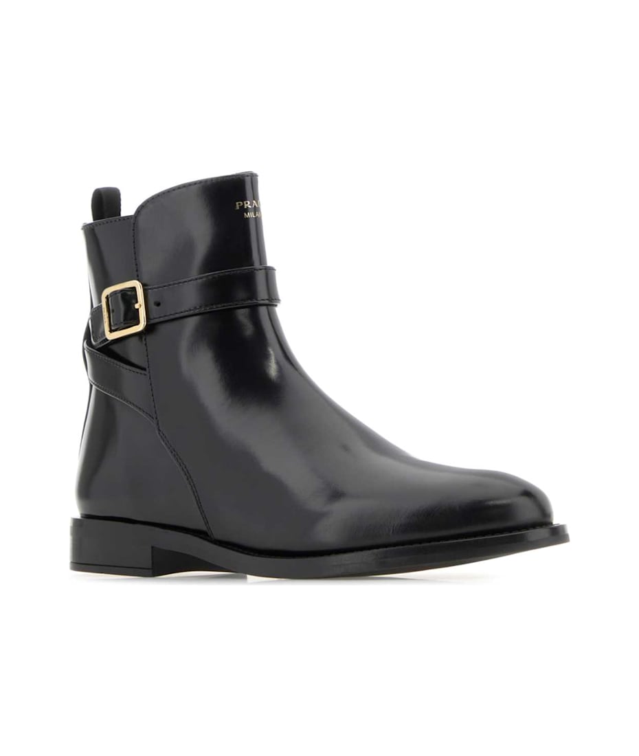 ブーツその他 PRADA Woman Boots Black 1W983N055 F0002 Prada Black Leather Ankle Boots | italist