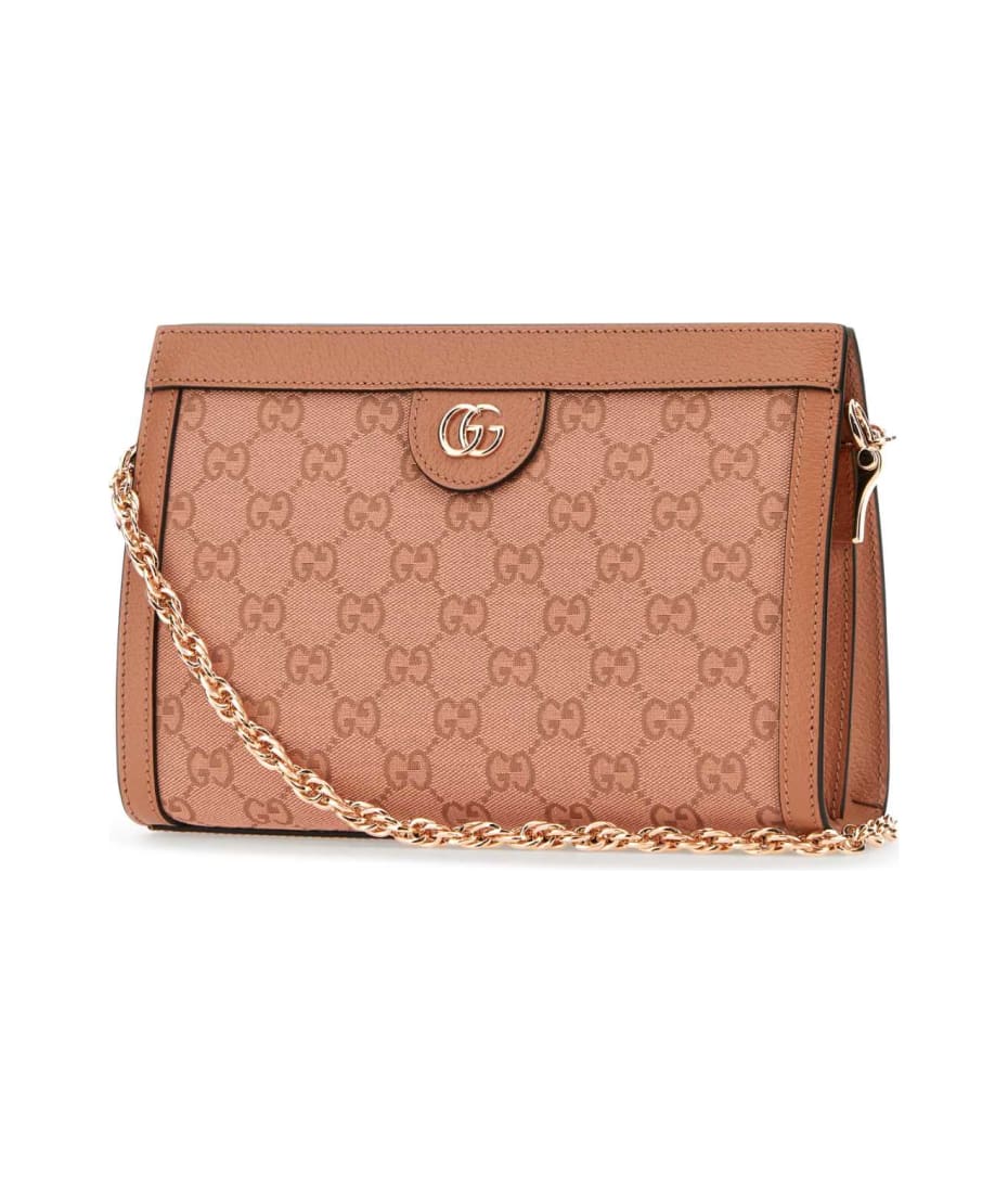 Gucci Pink Gg Supreme Fabric And Leather Small Ophidia