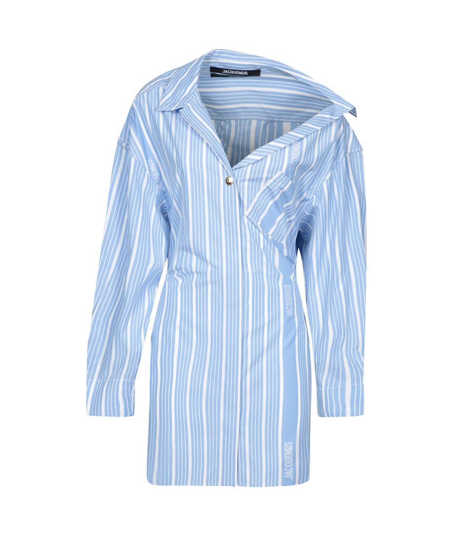 Jacquemus La Mini Robe Chemise Asymmetric Shirt Dress