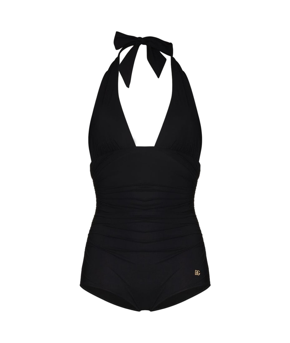 【関税&送料込】Dolce & Gabbana One Piece Swimsuit With Logo One-piece swimsuit with DG logo print in Multicolor for