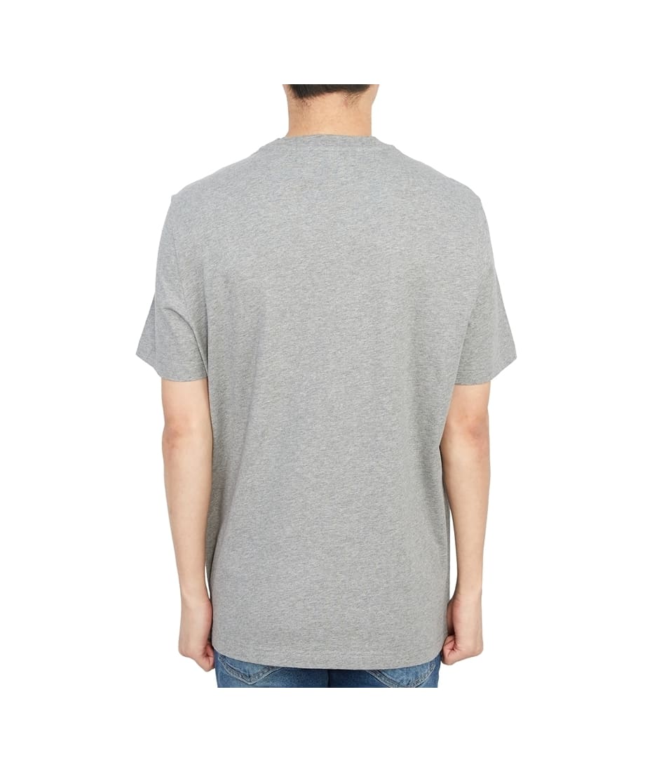 【送料&関税込】Golden Goose Gray Cotton T-shirt Men's anthracite gray T-shirt with distressed treatment
