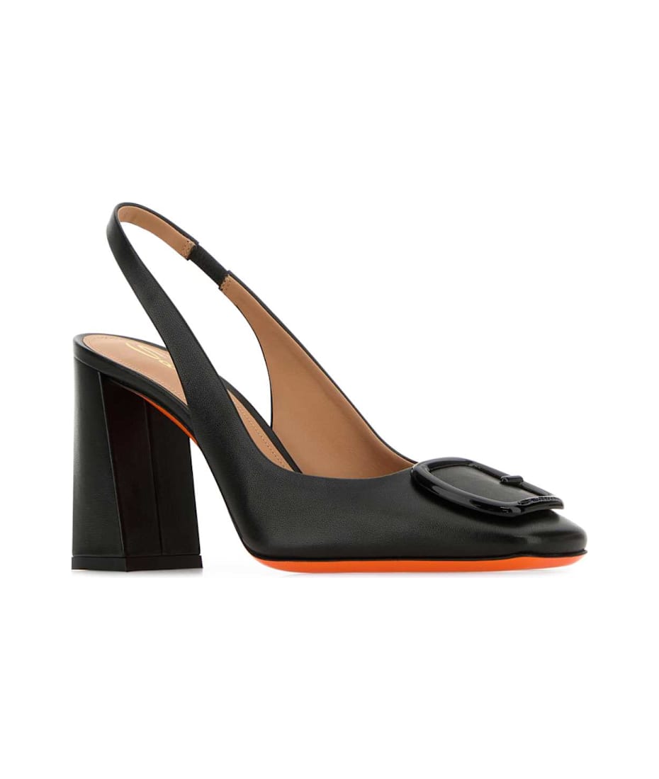 サンダル・ミュール SANTONI Black leather Peaches pumps (WDMP70407HA2NSZA N01) Black leather Peaches pumps – G&B