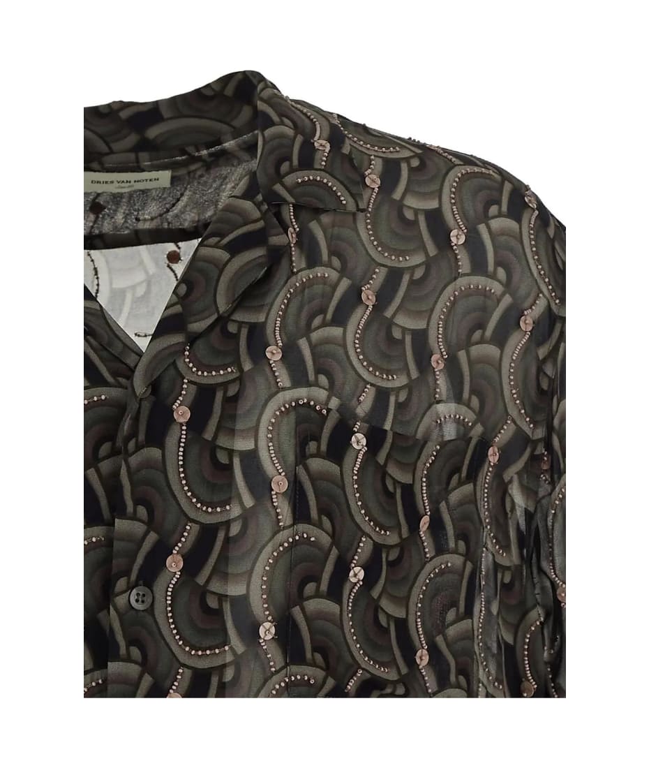 Dries Van Noten Carltone Embroidered Shirt - BLACK