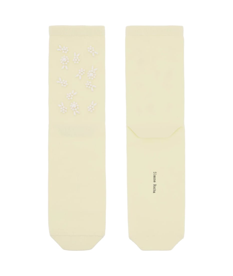 Simone Rocha Monogram-embellished Cotton Socks