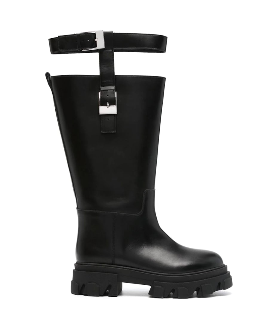 GIA BORGHINI Black Calf Leather Boots | italist