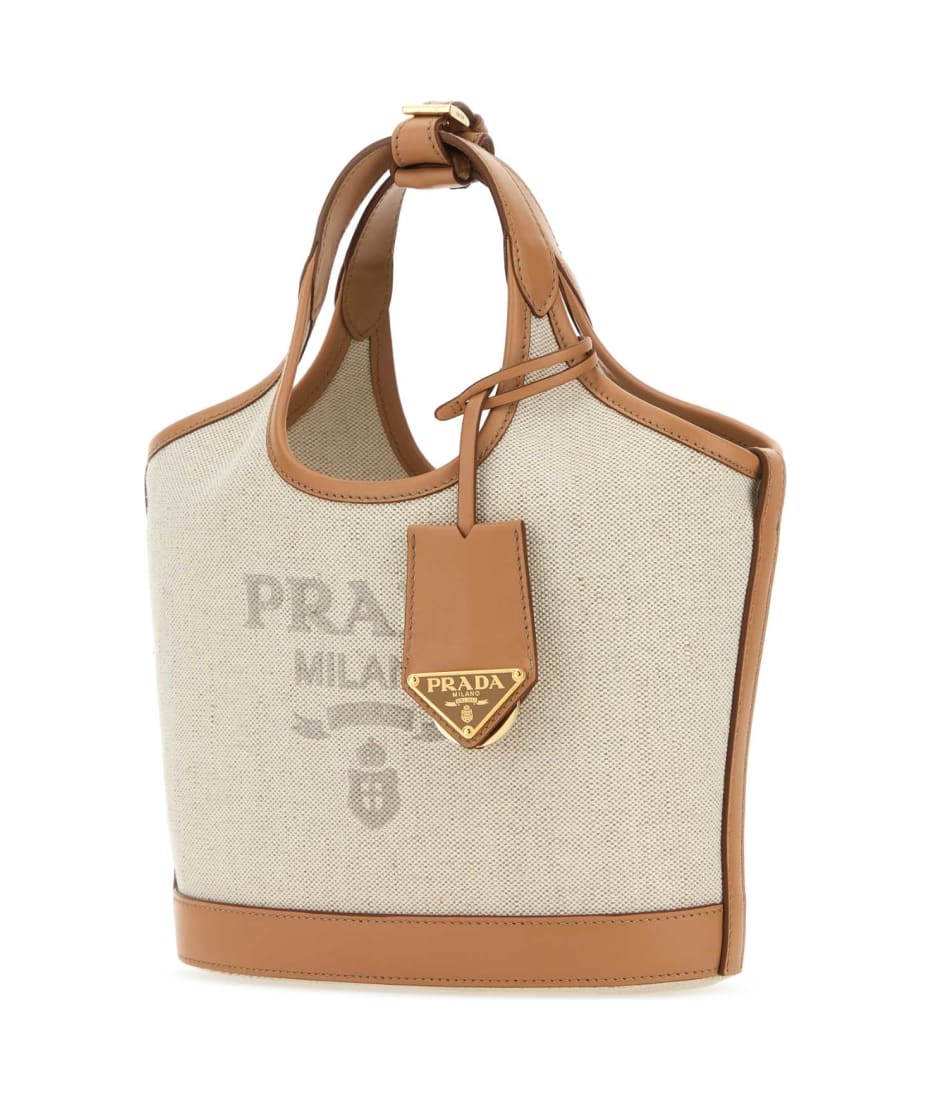 Prada Sand Canvas Handbag - NATURALE