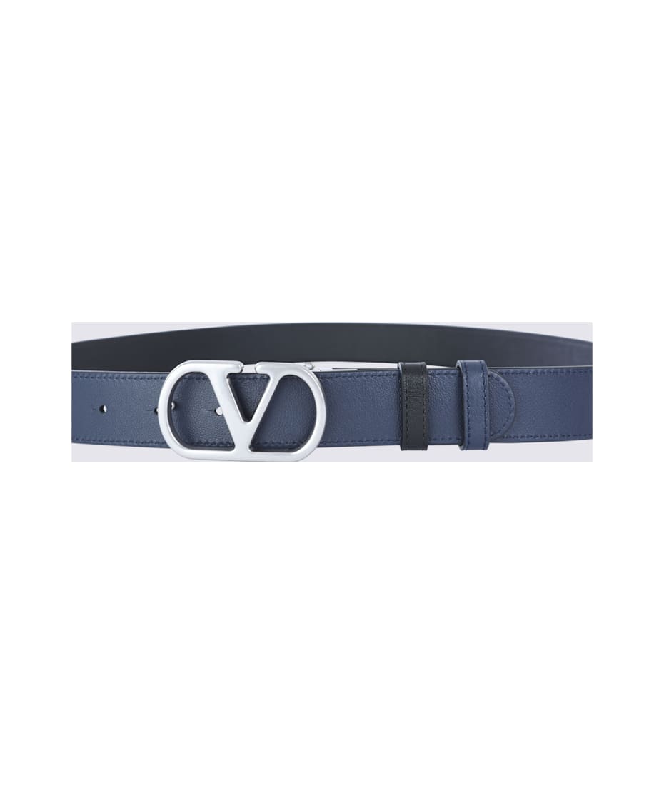【関税&送料込】Valentino Garavani Belts Black Valentino Garavani - Black Rhinestone Signature VLogo Belt