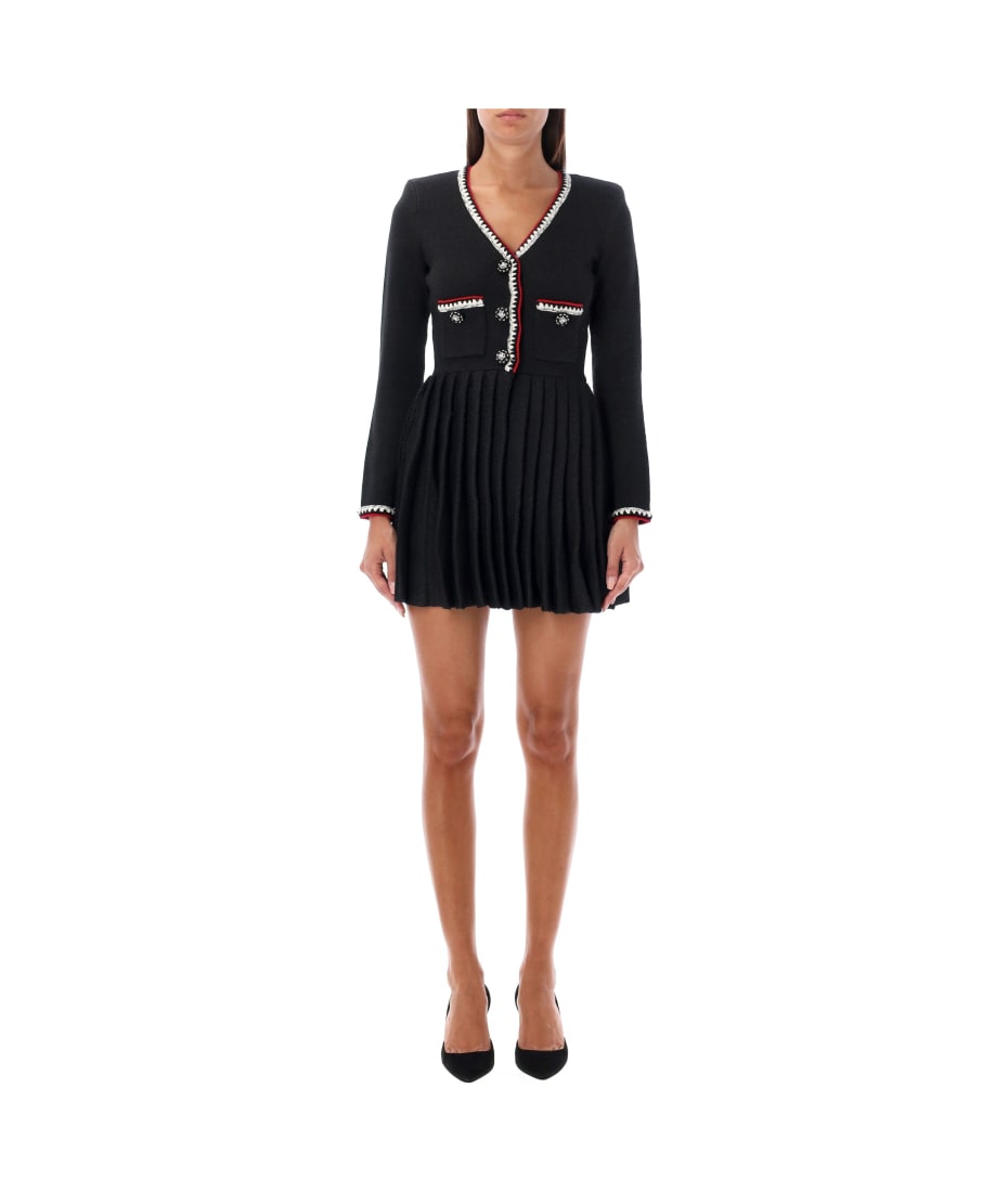 ★SCULPTOR★ Pleated Knit Mini Dress Red SC24S301RD self-portrait Pleated Skirt Knit Mini Dress | italist