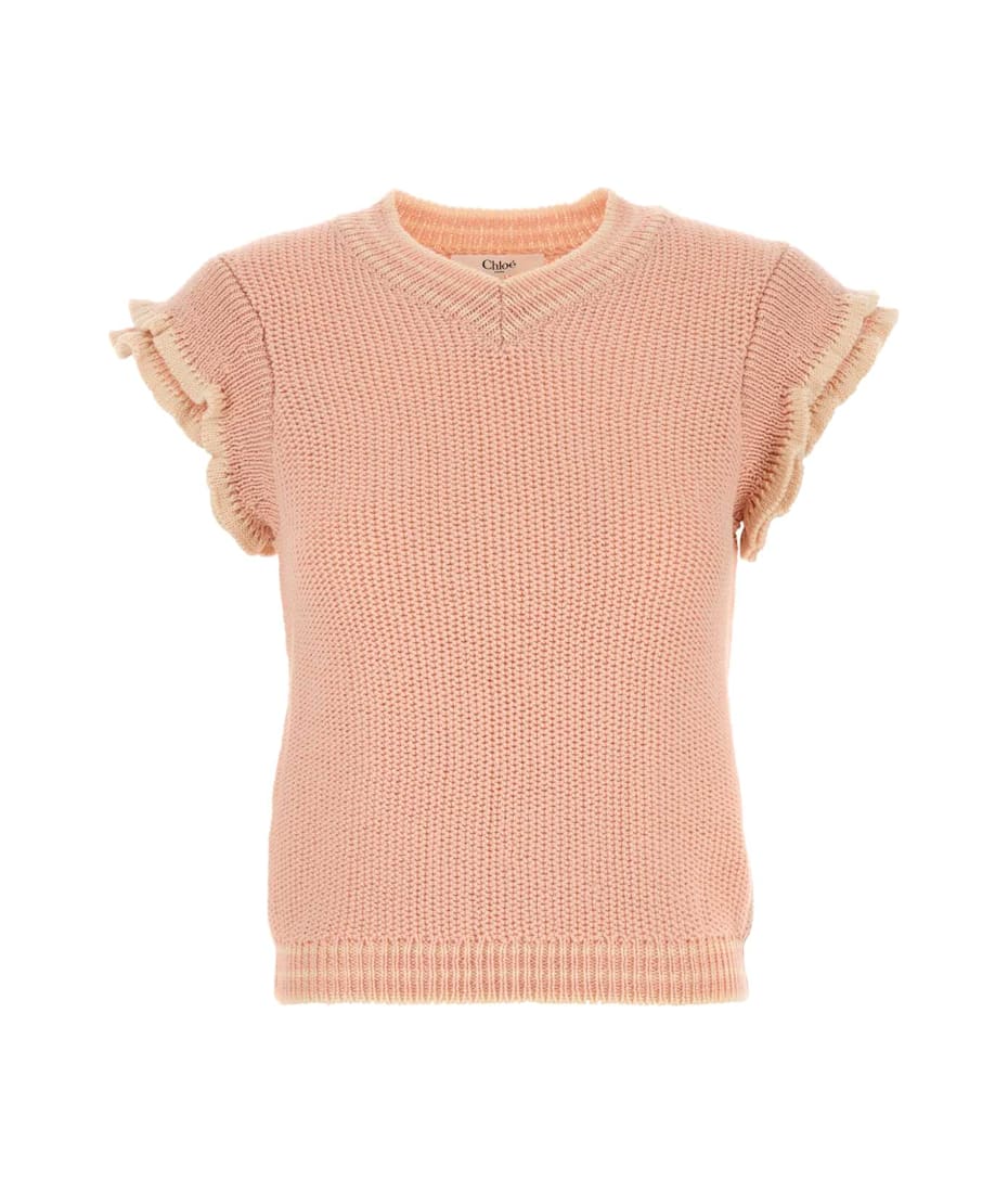 【送料&関税込】ChloAC Pastel Pink Wool Vest Chloé Pastel Pink Wool Vest | italist