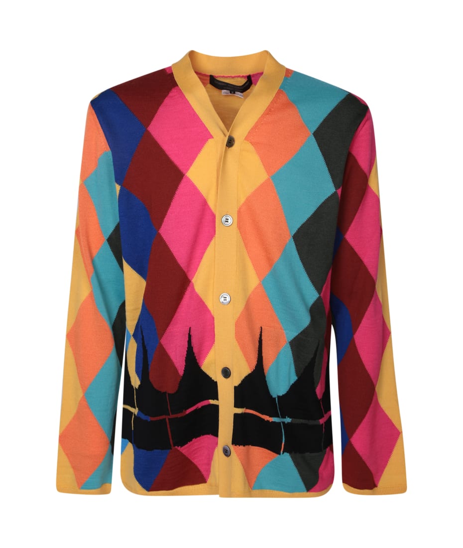 トップス comme des garcons homme plus cardigan S Comme Des Garçons Homme Plus Multicolor Diamond Cardigan | italist