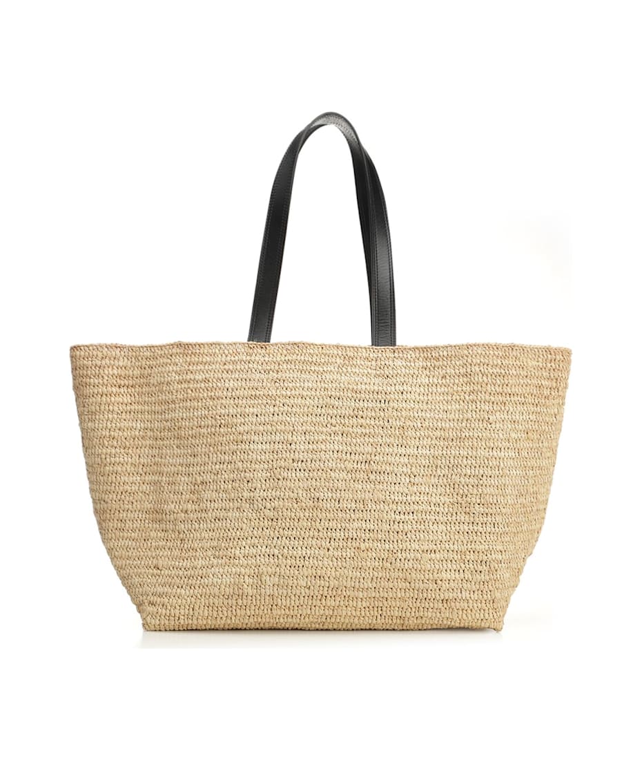 【送料&関税込】Ami Alexandre Mattiussi Tote In Beige Raffia Ami Alexandre Mattiussi Raffia Tote Bag | italist