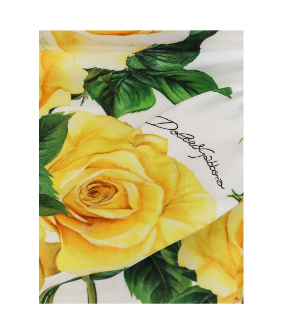 dolce gabbana queen cropped t shirt item One-piece Swimsuits With Flower Print - Yellow