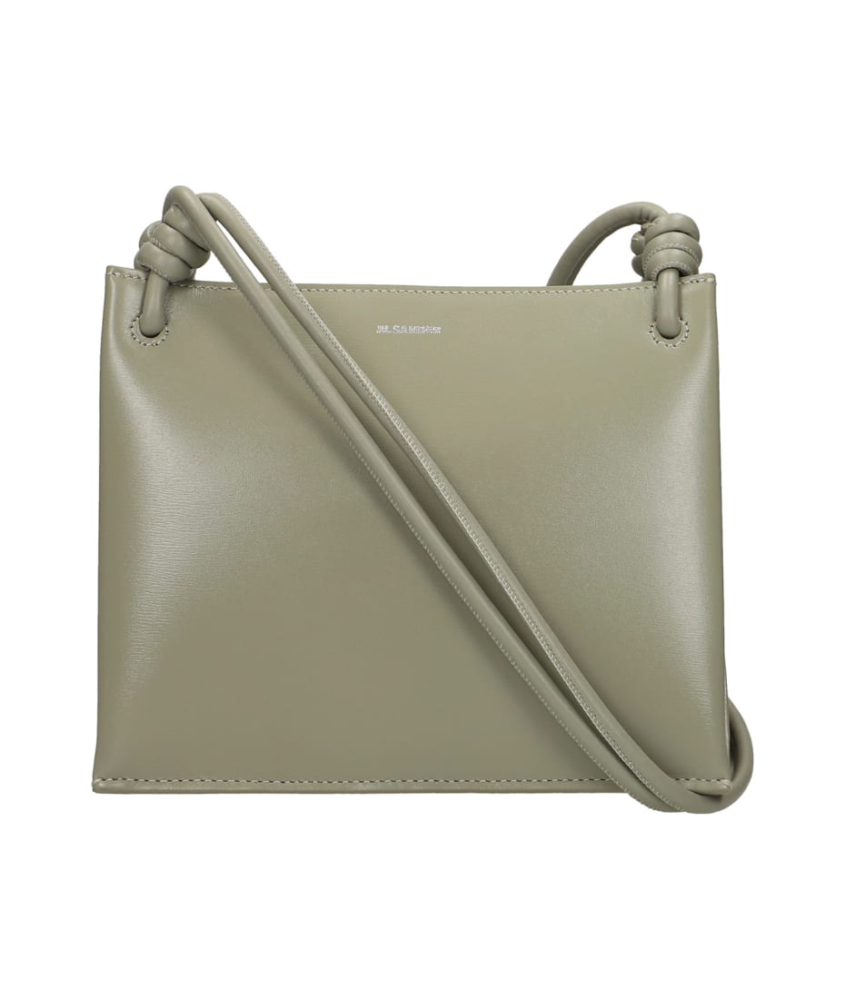 【関税&送料込】Jil Sander Pastel Green Leather Shoulder Bag Jil Sander Twist Sm Shoulder Bag In Green Leather | italist