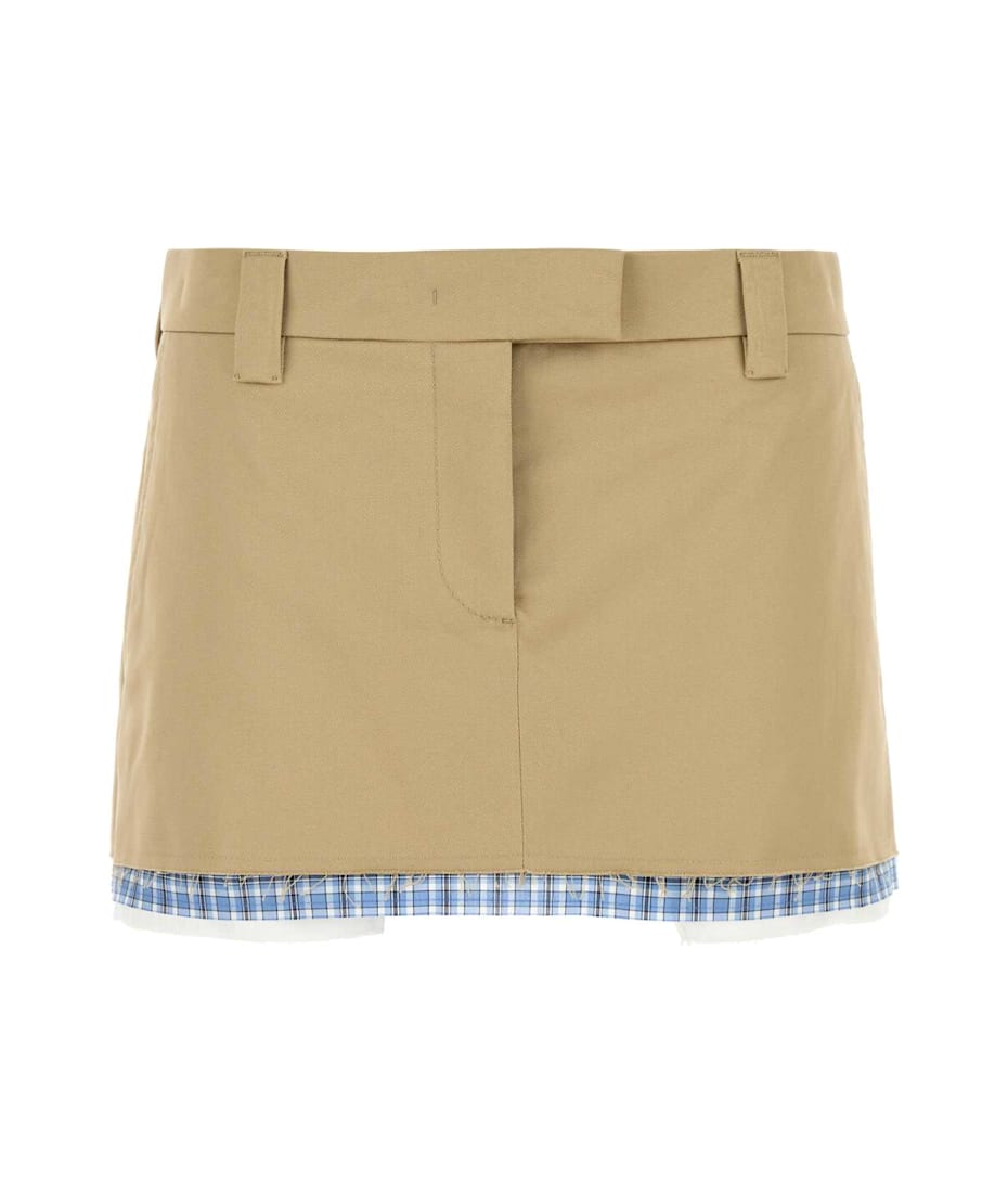 ミニスカート MIUMIU BEIGE COTTON MINI SKIRT Miu Miu Beige Cotton Mini Skirt | italist
