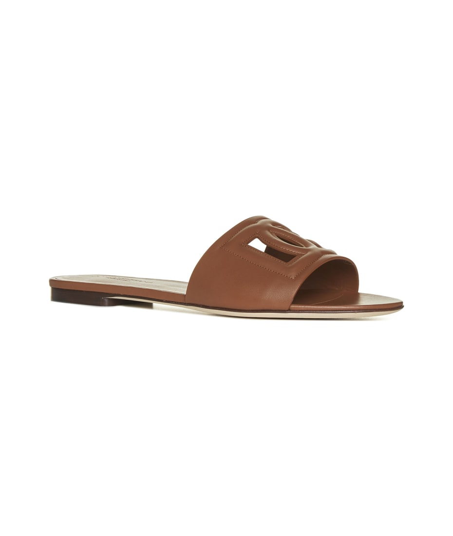 Dolce & Gabbana Leather Slides With Logo | italist