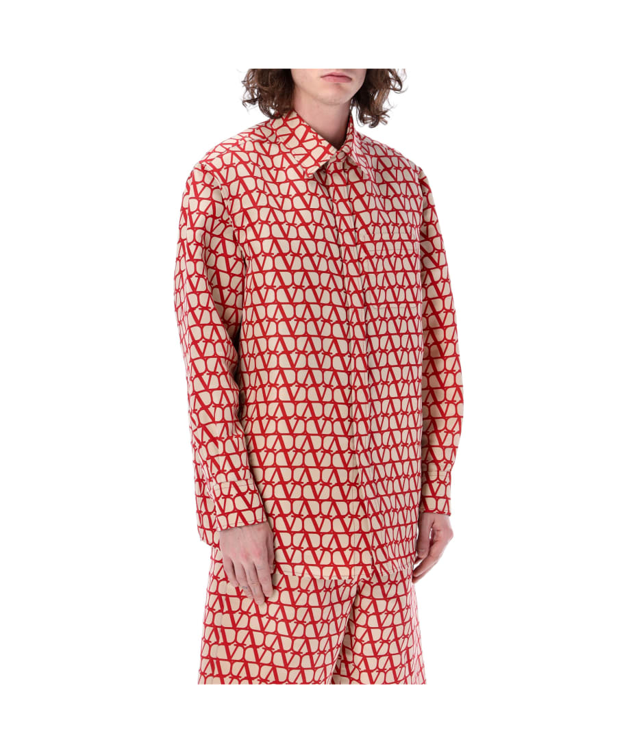 海外希少【VALENTINO】Vロゴ ジャガード ライト オーバーシャツ Valentino V Logo Shirt | italist