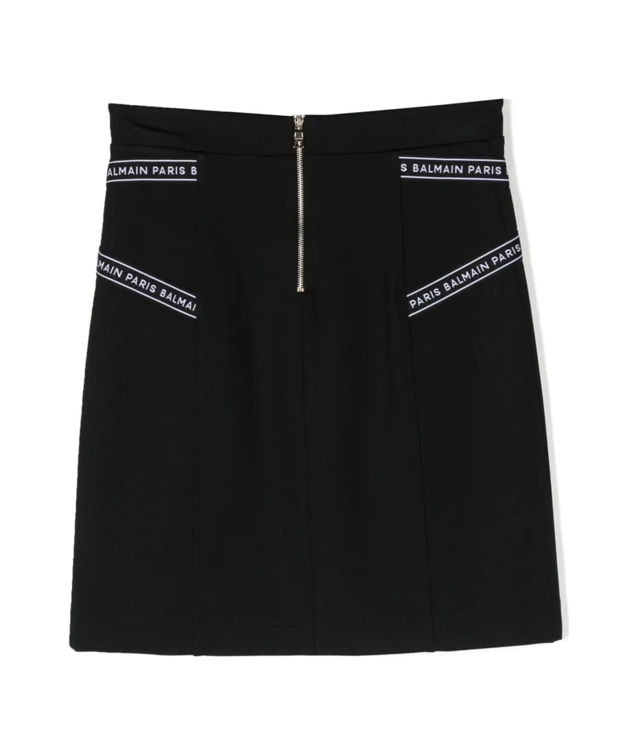 Balmain Black Viscose Skirt - Nero