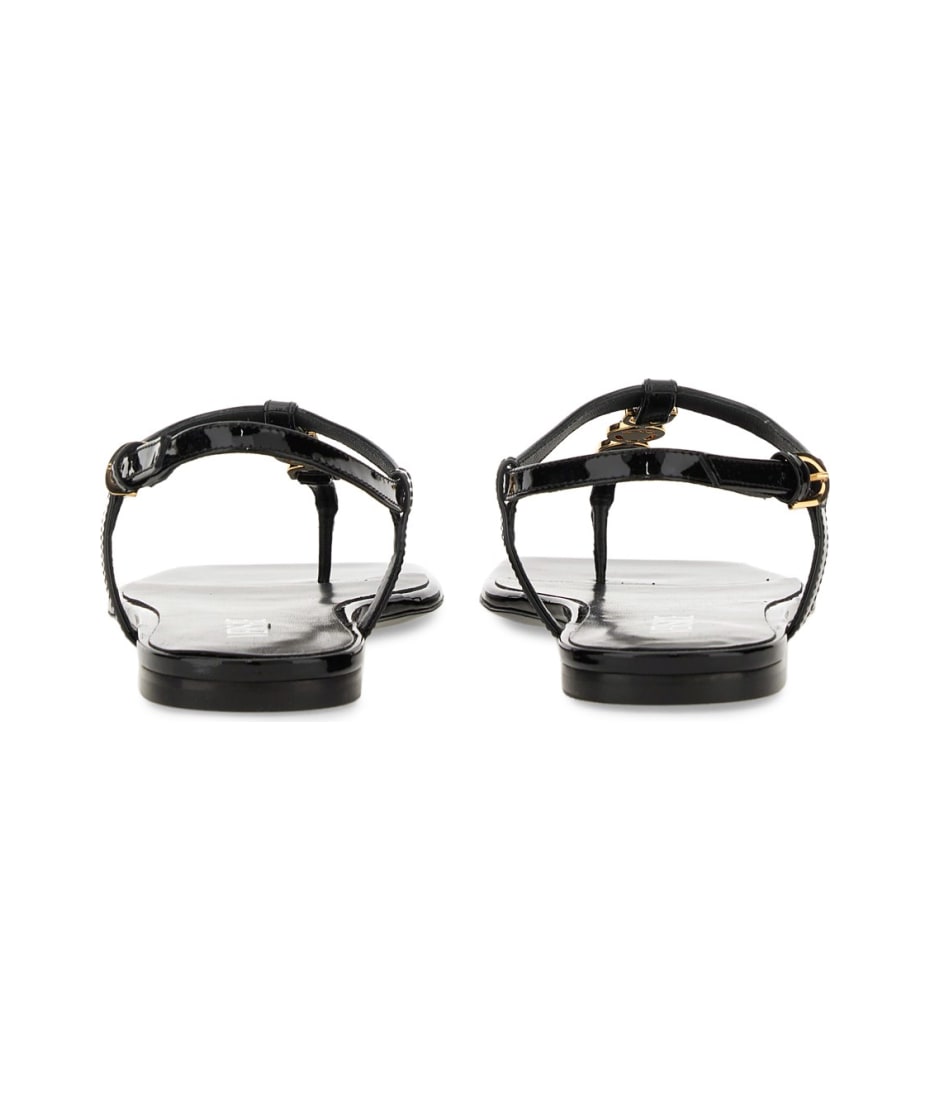 Medusa '95 leather thong sandals in black - Versace