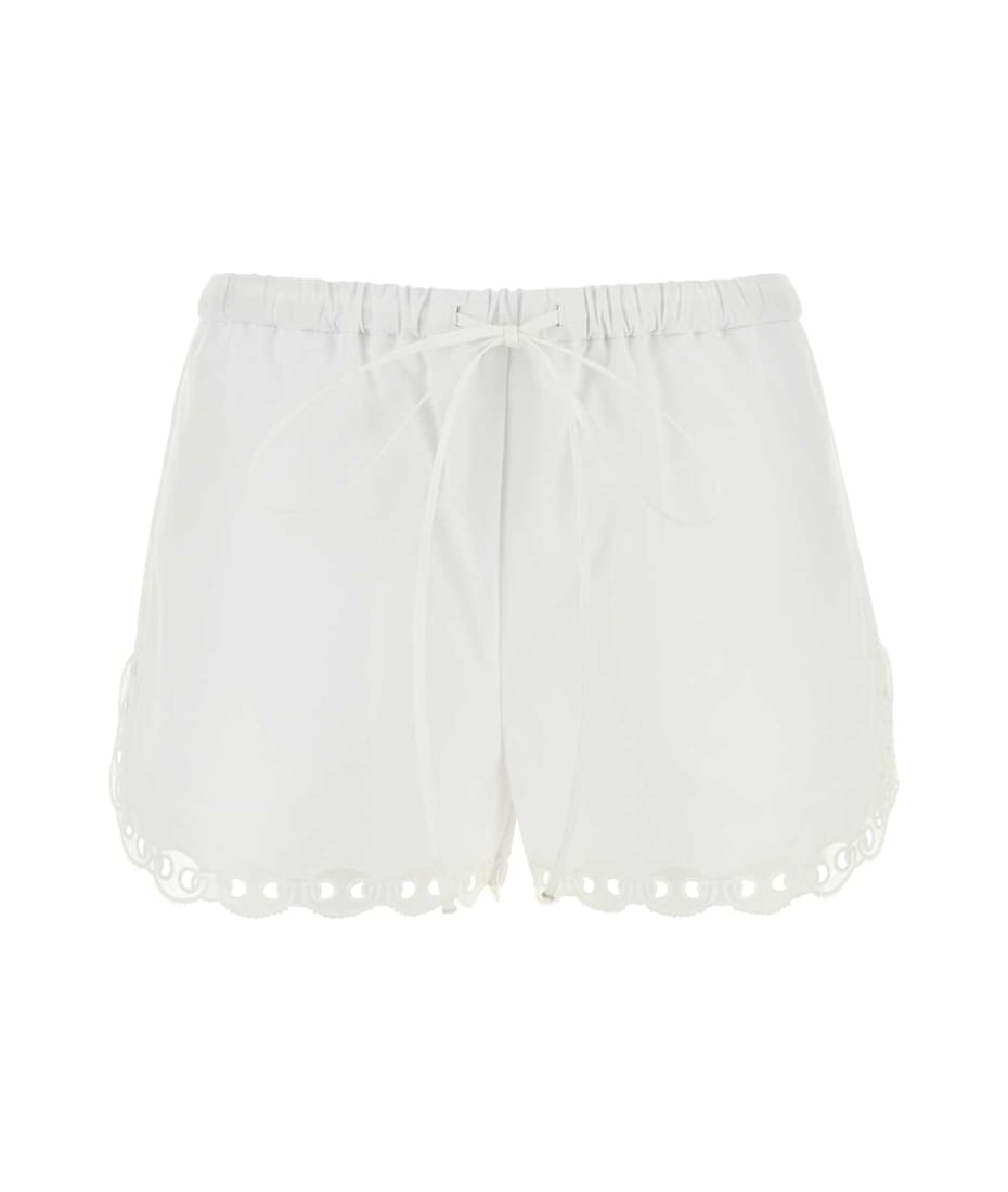 ショートパンツ GUCCI FW25 White poplin shorts (832029ZAJP1 9000) Gucci White Poplin Shorts | italist