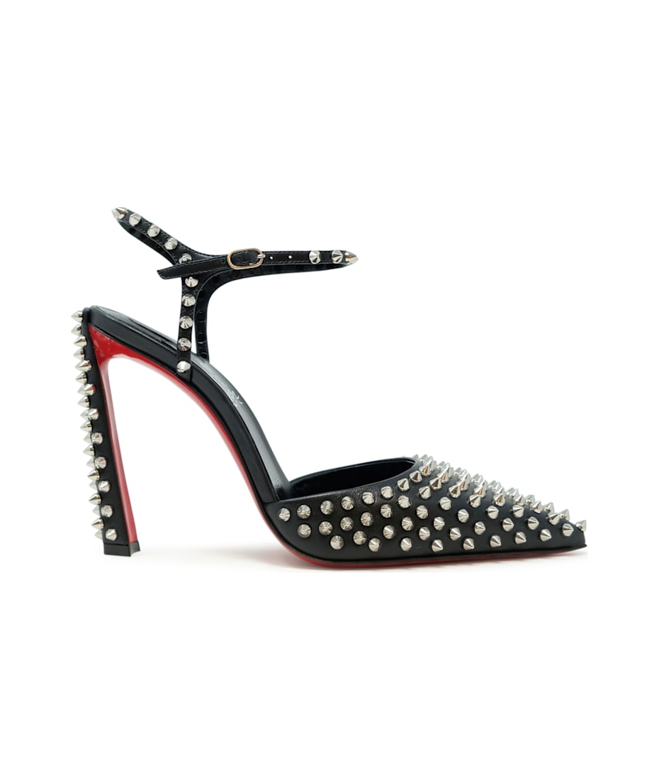 Christian Louboutin Black Condora Riviera Spikes 100 Leather