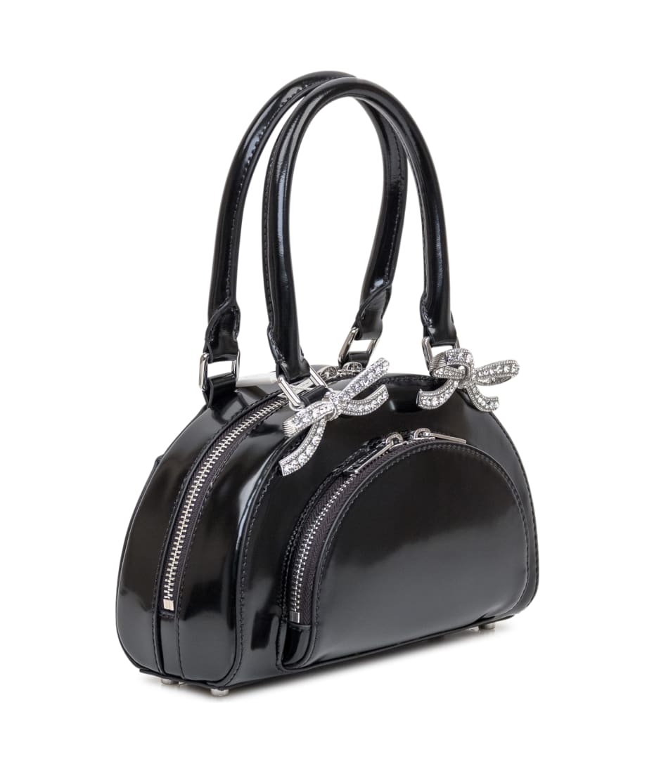 トートバッグ Mini Tote Bag - SELF PORTRAIT - Leather - Black Black Leather Mini Tote Bag – self-portrait