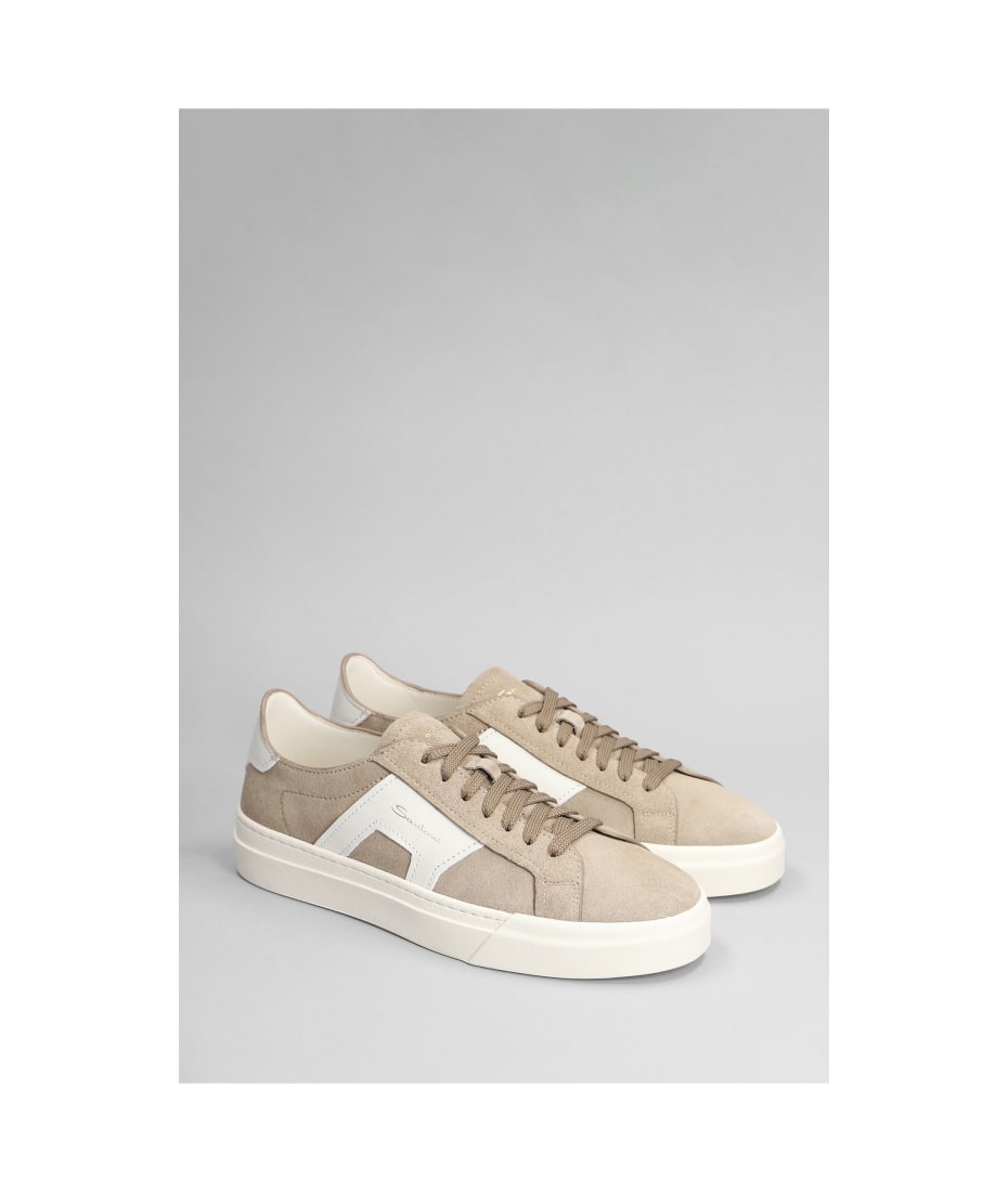 スニーカー SANTONI 'Double Buckle' sneakers White MBGT21967PNNTSIW Santoni - Double Buckle White Leather Sneaker | Mitchell Stores