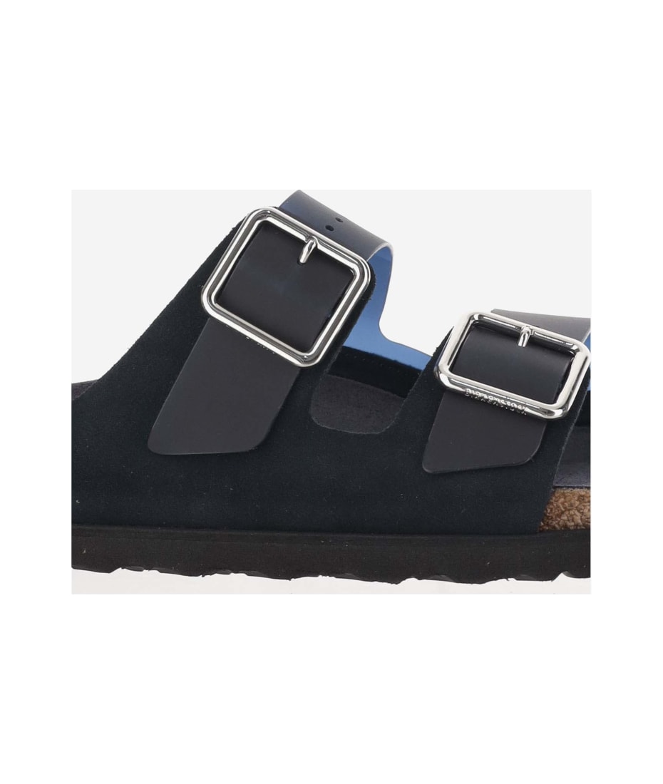 サンダル・ミュール Birkenstock 1774 Navy Blue Suede And Pvc Arizona Slippers Birkenstock 1774 Navy Blue Suede And Pvc Eternal Sunshine