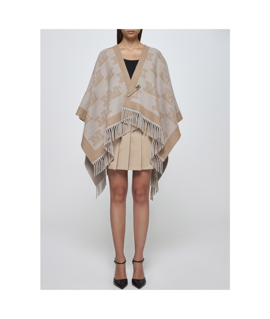 【送料&関税込】Frine Safety-pin Wool Poncho Max Mara Studio Frine Safety-pin Wool Poncho Max Mara Studio | italist