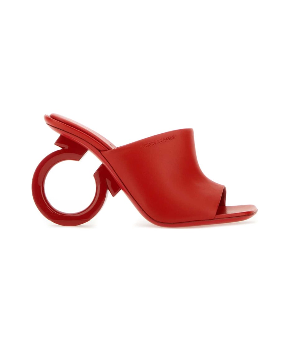 サンダル・ミュール Ferragamo SANDALS WOMAN ASTRO X5 1 Ferragamo Red Nappa Leather Astro X5 Mules | italist, ALWAYS