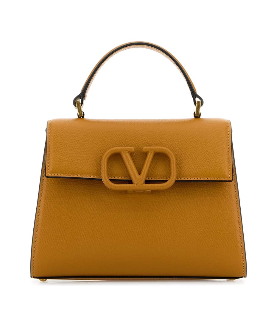 Camel Leather Small Vsling Handbag