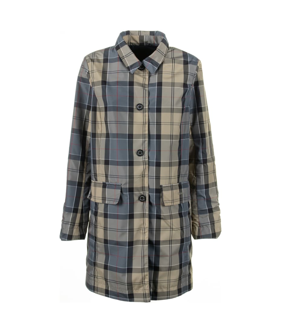 Barbour Navy Blue Trench Coat In Waxed Fabric - NAVY/DRESS