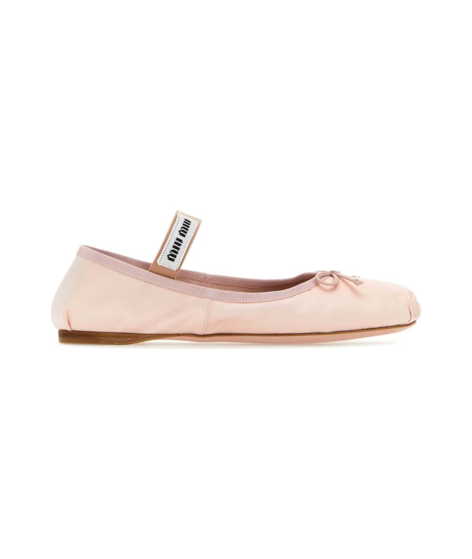 【送料&関税込】Miu Miu Light Pink Satin Ballerinas Miu Miu Light Pink Satin Ballerinas | italist