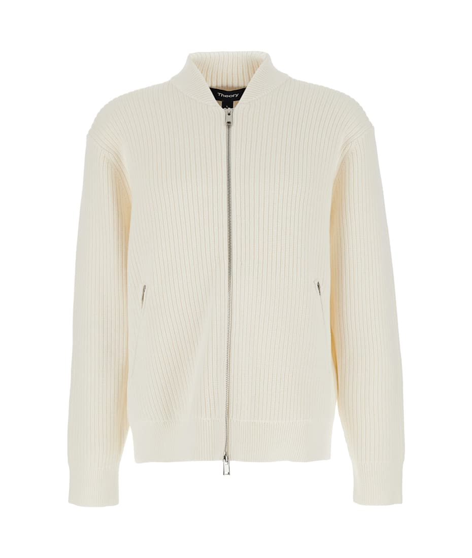 TheoryシンプルT Theory White Jacket With Mandarin Collar And Two Front