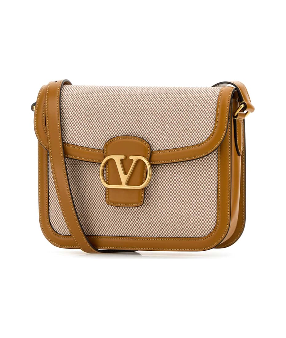 Valentino Garavani Two-tone Canvas And Leather 9to5 Shoulder