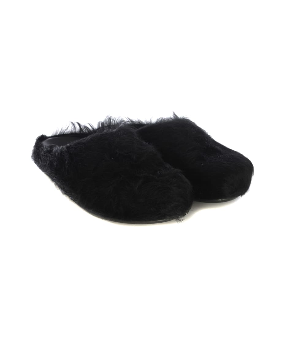 Long hair ponyskin fur slide slipper