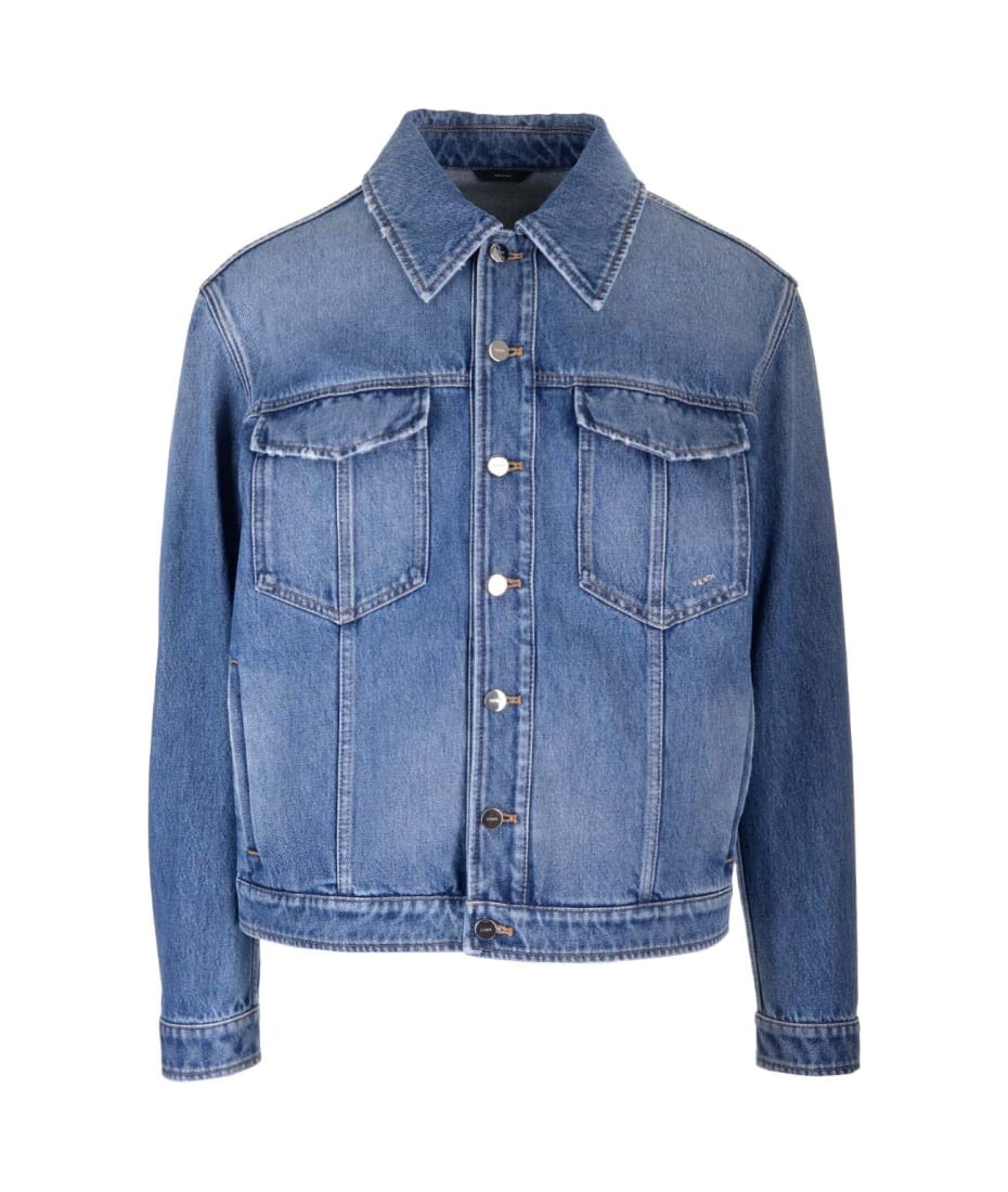FENDI ROMA DENIM JACKET ブルー デニム クロップド ジャケット Fendi Blue Denim Jacket | italist