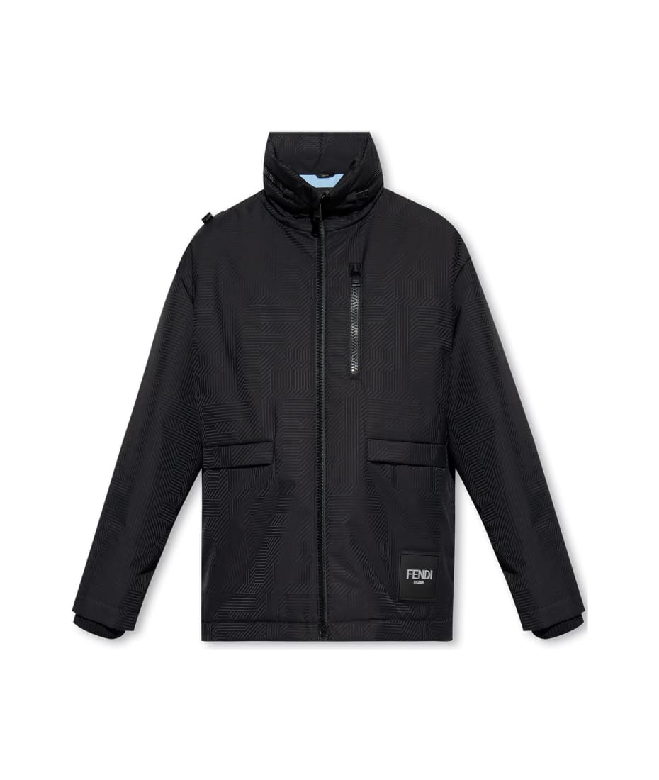 Men's Windbreaker Nylon Bomber Jacket With Monogram by Fendi