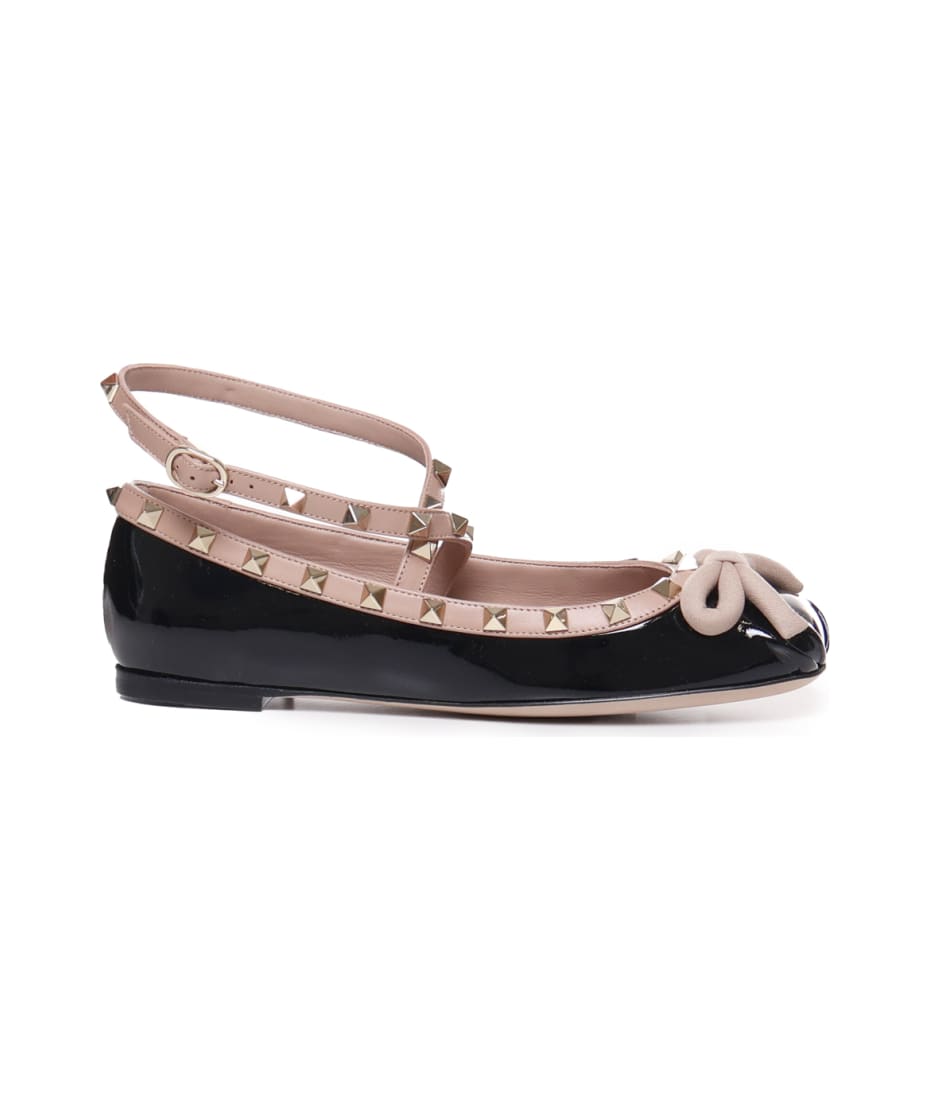Valentino Garavani Rockstud Ballerinas In Patent Leather