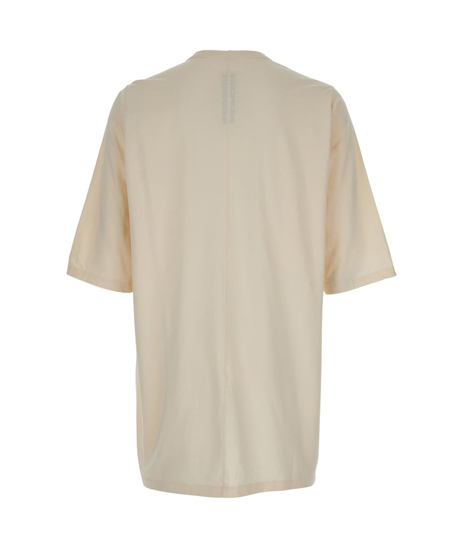 Tシャツ・カットソー RICK OWENS 'Jumbo' White Round Neck T-Shirt in Cotton Man Rick Owens 'jumbo' White Round Neck T-shirt In Cotton Man