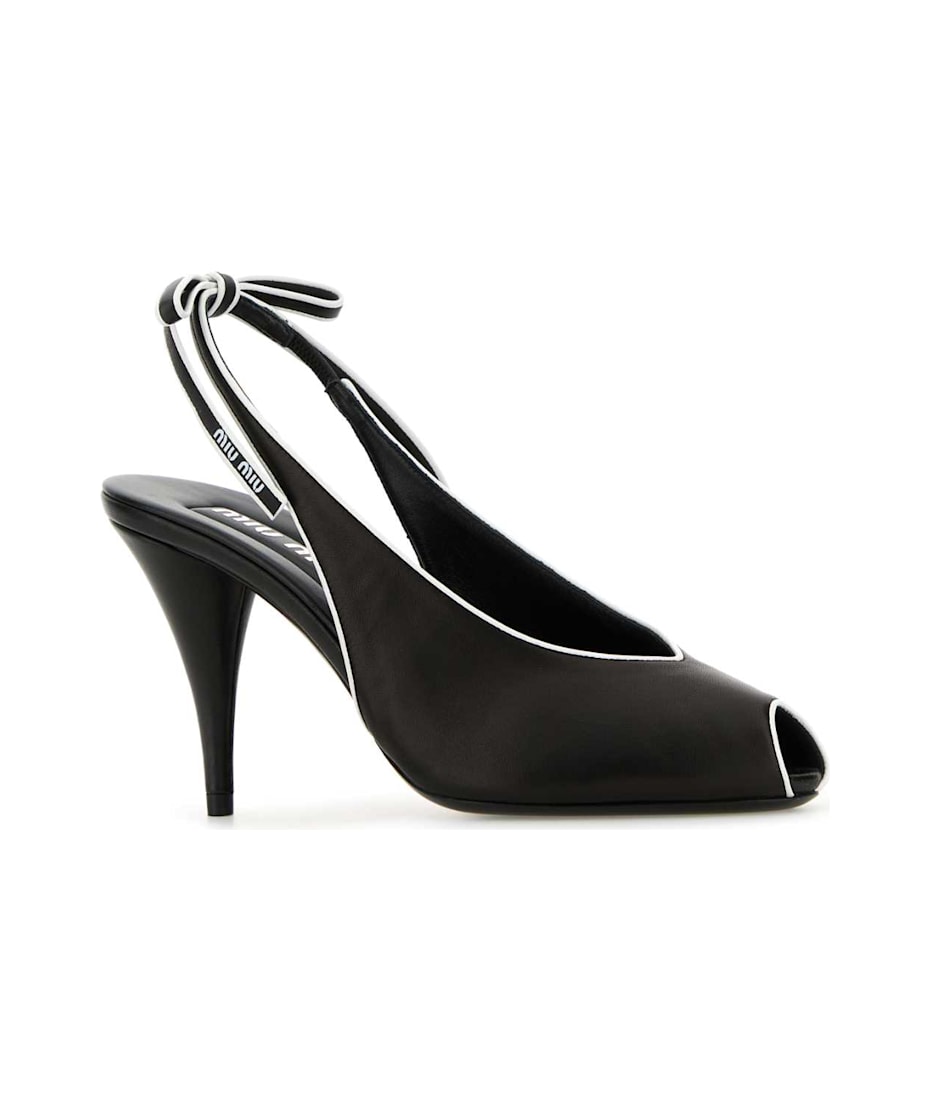 サンダル・ミュール Miu Miu Black Nappa Leather Sandals Miu Miu Nappa Leather Sandals | italist