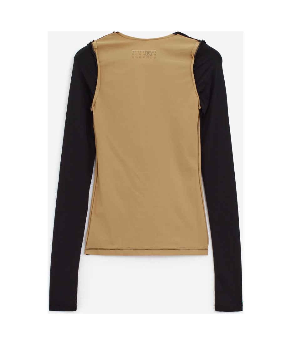 【関税&送料込】Mm6 Maison Margiela Long-Sleeved Leotard MM6 Maison Margiela Logo Print Long Sleeve Bodysuit - SRM