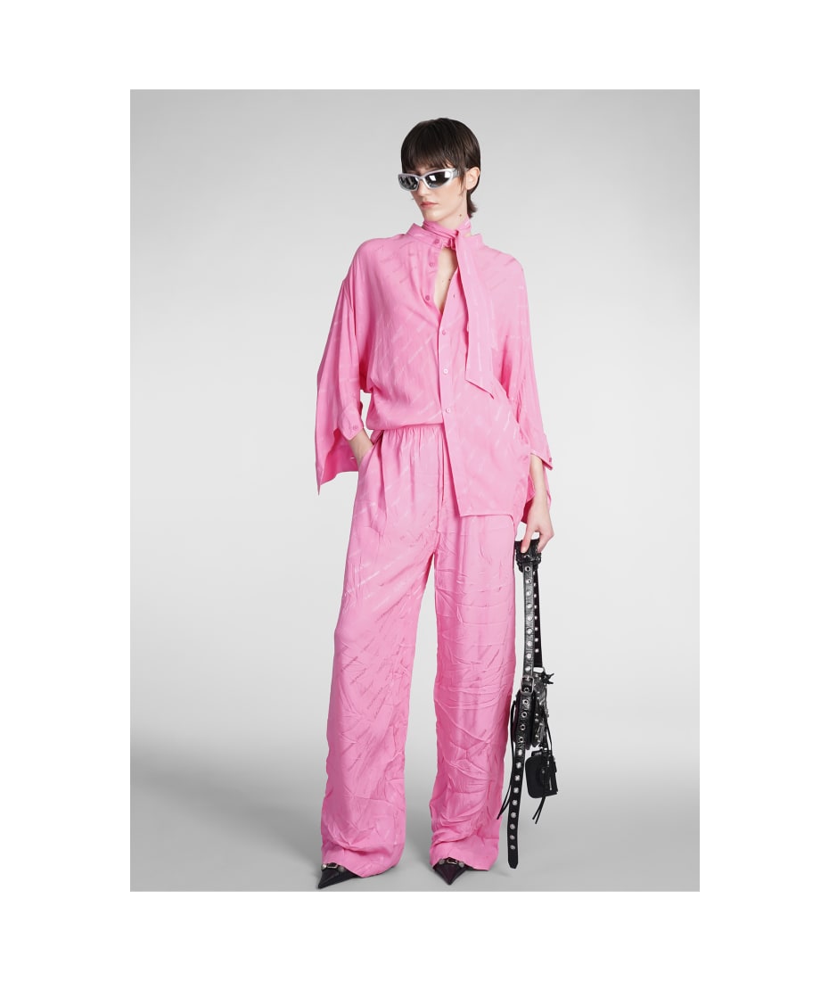 パンツ BALENCIAGA Balenciaga Silk Pants (659026.TON04 5630 PINK) Balenciaga - Silk pajama pants Fuchsia - The Corner