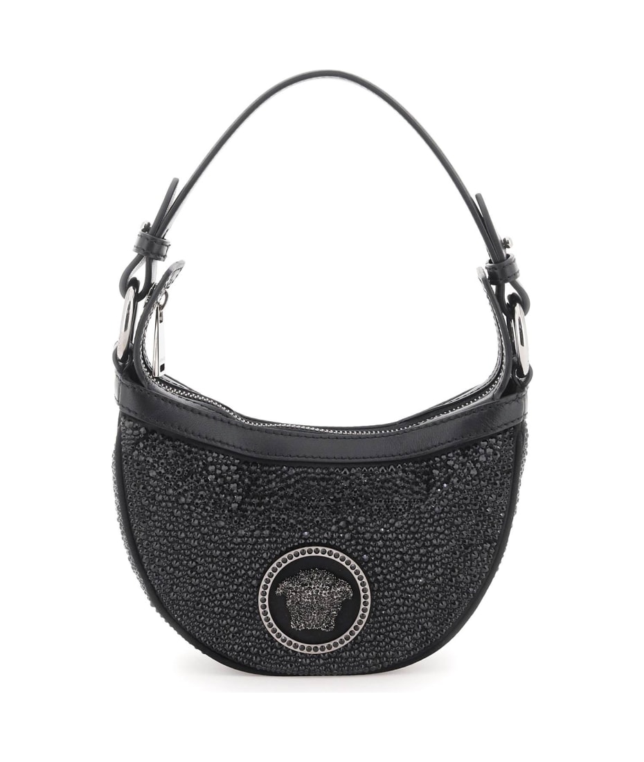 【関税&送料込】Versace Mini Hobo Bag With Crystals Versace Crystal Repeat Mini Hobo Bag | italist