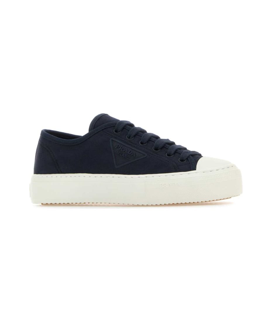 Prada Navy Blue Fabric Sneakers Women