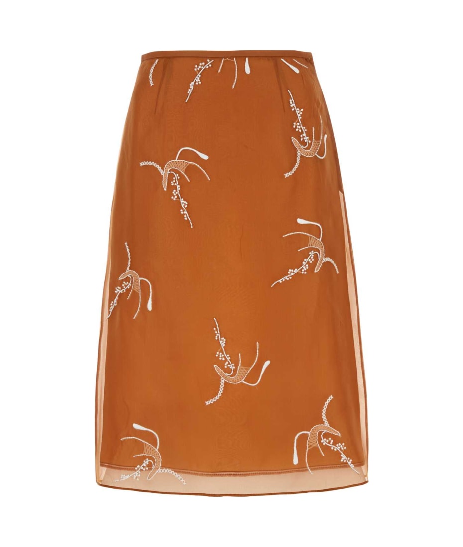 【関税&送料込】Prada Copper Organza See-Through Skirt Prada Copper Organza Skirt | italist