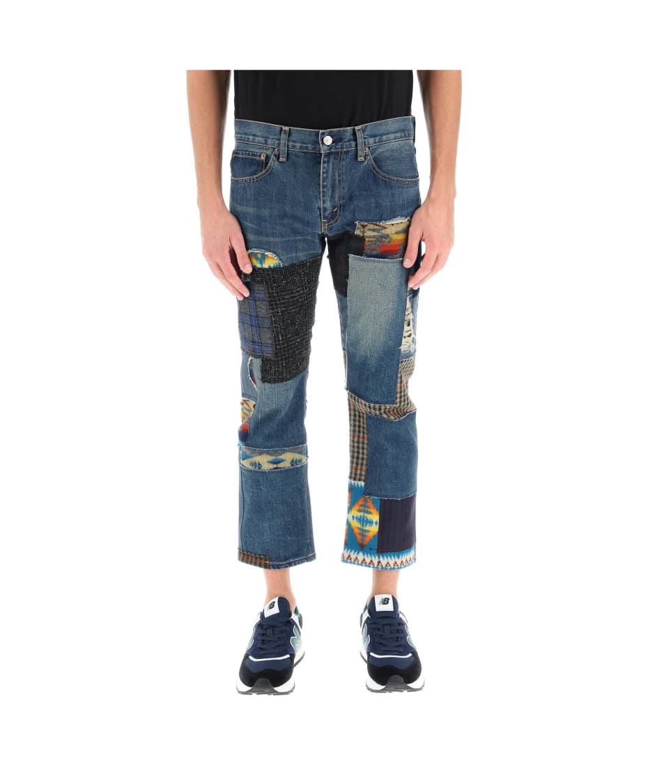 Junya Watanabe Levi's Cropped Patchwork Jeans | italist, ALWAYS LIKE A SALE