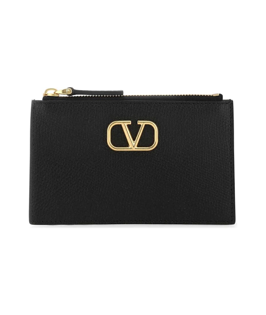 Valentino Garavani Black Leather Card Holder | italist
